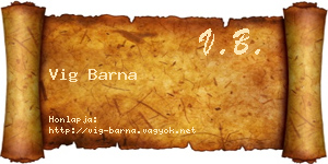 Vig Barna névjegykártya